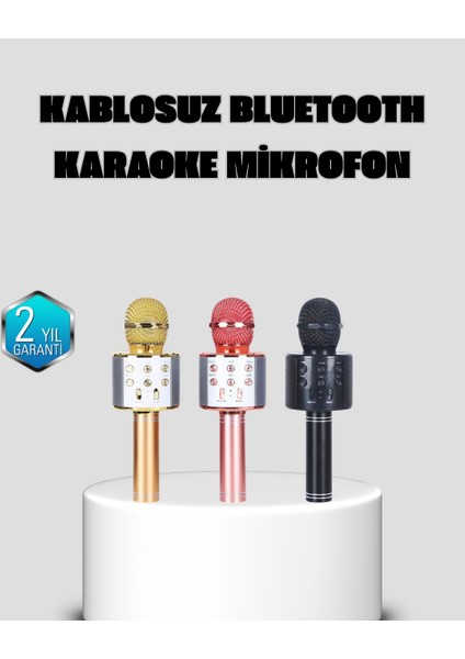 Taşınabilir Karaoke Mikrofon – Bluetooth, USB ve Aux Girişli