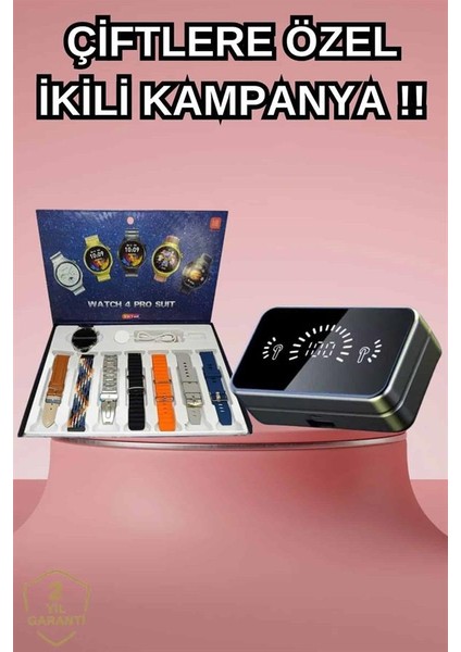 Powerbank Aynalı Bluetooth Kulaklık ve Akıllı Saat Seti Anc Özelliği Dokunamatik fiyatları