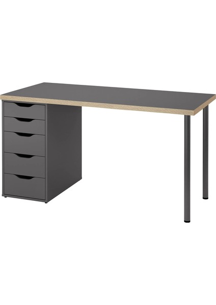 Lagkapten / Alex Çalışma Masası Gri 140 x 60 cm