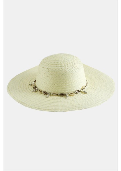 Techmrt Üçgen Deniz Kabuğu Hasır Şapka-Krem fiyatları