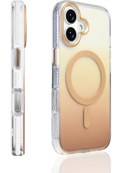 iPhone 17 Kılıf M-Safe Şarj Özellikli Transparan Renk Geçişli Vrdr Toros Kapak - Siyah modelleri