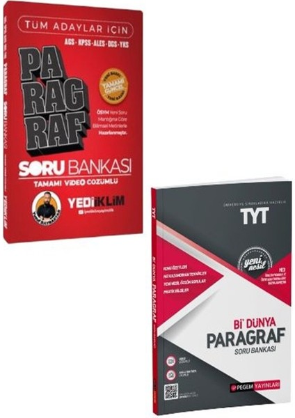 2025 Tüm Adaylar Için Tamamı Video Çözümlü Paragraf Soru Bankası-Tyt Bi Dünya Paragraf Soru Bankası