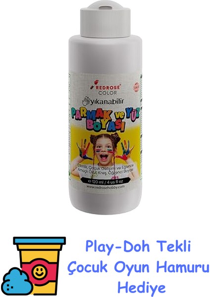 Beyaz Parmak Boyası 120 ml + Play-Doh Oyun Hamuru
