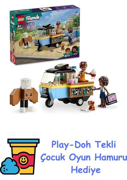 Friends Mobil Pastane 42606-6 Yaş ve Üzeri Çocuklar Için Aliya Minifigürü Içeren Yaratıcı Oyuncak Yapım Seti (125 Parça) + Play-Doh Oyun Hamuru