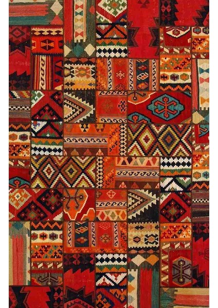 Patchwork Desenli Dekoratif Kaymaz Pamuk Dokuma Tabanlı Halı. fiyatları
