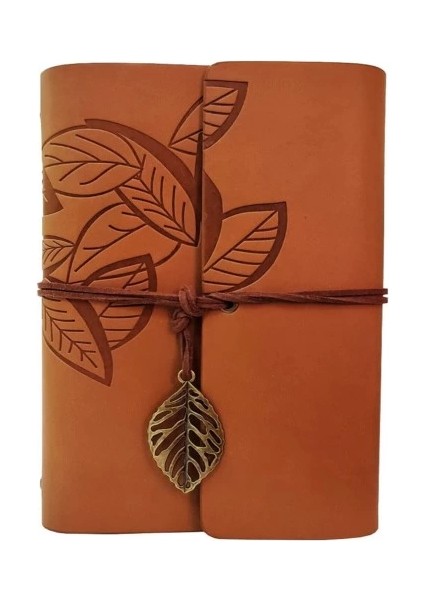Deri Yaprak Desenli Defter