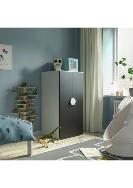 Platsa / Smastad Çocuk Gardırobu Beyaz Kara Tahta 60 x 57 x 123 cm modelleri