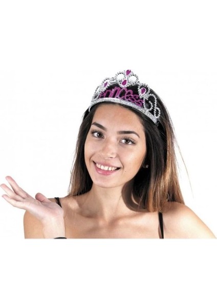 Gümüş Renk Prenses Yazılı Parti Tacı 60 cm fırsatları