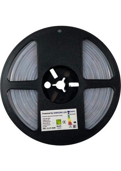 Samsung Şerit LED Samsung 60 Ledli 2835 Smd 4000K Şerit LED 12V 14.4W IP67 5m