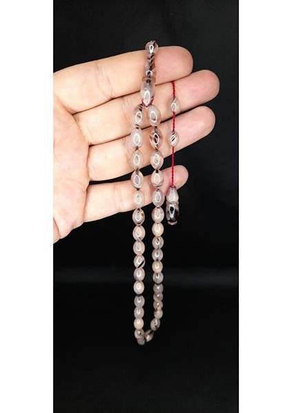 Ateş Kehribar Tesbih Kapsül Kesim Beyaz Renkli T-372 fırsatları