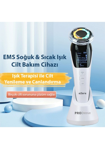 D818 Şarjlı Soğuk-Sıcak Kompresli Gerdirme, Nemlendirme, Kolajen Sentezli Ems Cilt Bakım Cihazı fırsatları