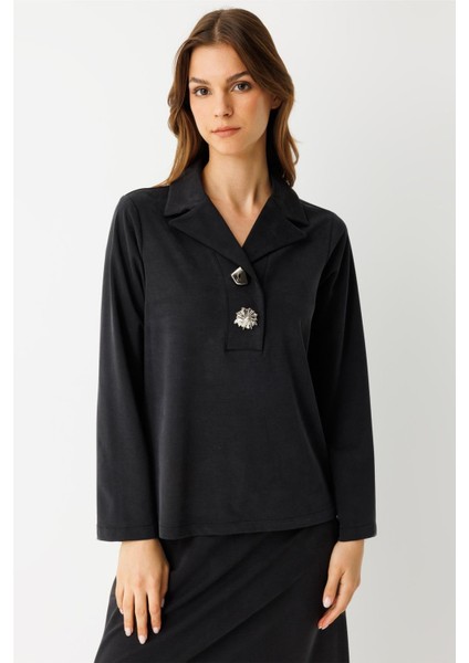 Iri Düğmeli Etekli Takım Siyah modelleri