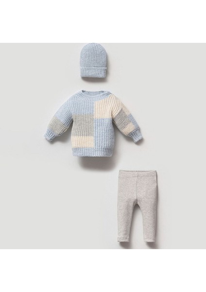 8184N Bebek Garnili Selanik Naturel Triko Yün 2'li Takım