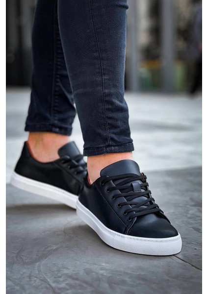 KB-122 Kuback Siyah Cilt Yüksek Taban Bağcıklı Günlük Erkek Ayakkabı modelleri