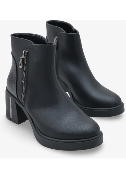 Jowita Kadın Fermuar Detaylı Topuklu Bot Siyah fiyatları