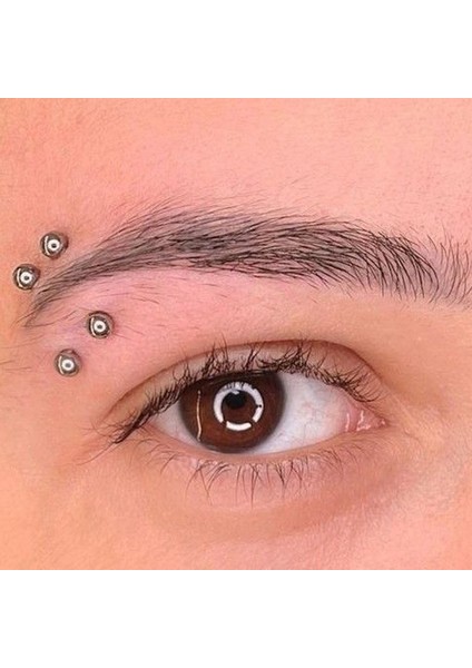 Kaş Piercingi Klasik Banana ( Muz) Piercing - 316L Cerrahi Çelik - Top Çapı: 3 mm