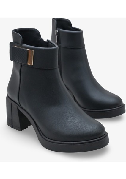 Ludmila Kadın Tokalı Günlük Topuklu Bot Siyah fiyatları