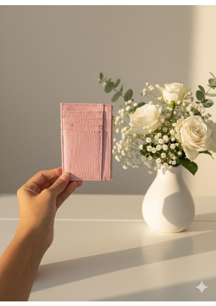 Pembe Kroko Desen Kartlık Cüzdan fiyatları