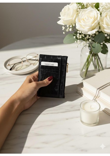 Siyah Kroko Desen Kartlık Cüzdan indirimleri