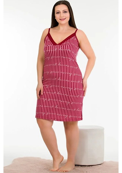 Lady Pembe Battal Büyük Beden Tunik Gecelik