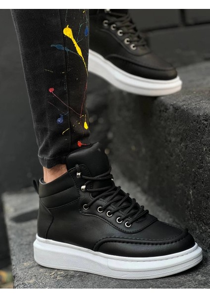 KB-0994 Kuback Siyah Cilt Yüksek Taban Erkek Bilek Bot modelleri