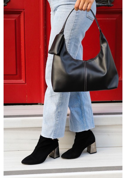 Bella Mat Deri Cüzdan Detaylı Kadın Omuz ve Kol Çantası