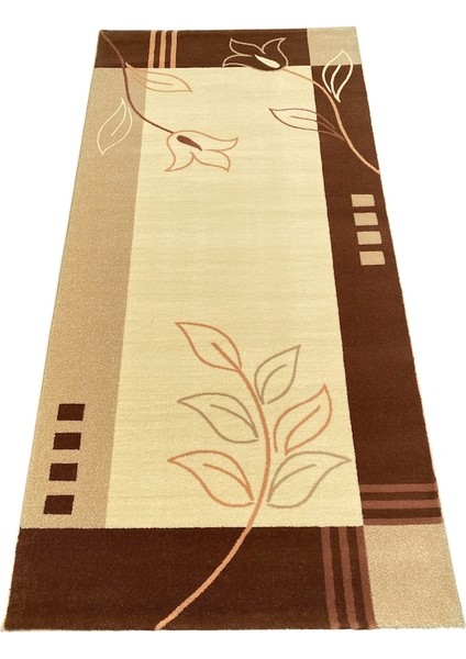 Saray Halı Klasik 1938 Krem 100X200 Kahve Yolluk 2 Metre Açık Kahverengi - Krem
