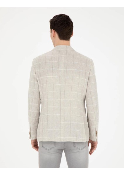 Erkek Slim Fit Keten Ekose Ceket 1853881 modelleri