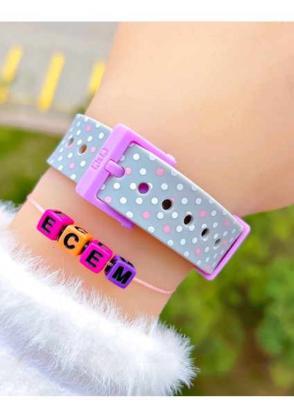 Silikon Kordonlu 10 Atm Su Geçirmez Kız Çocuk Kol Saati Kişiye Özel Hediye Isimli Bileklik indirimleri