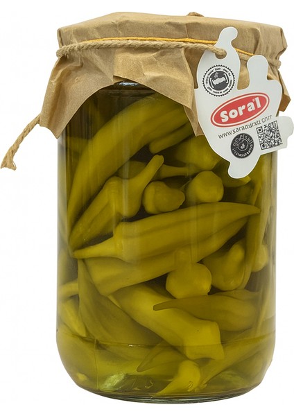 Bamya Turşuşu Cam Kavanoz 660CC 350 gr Ev Tipi Turşu