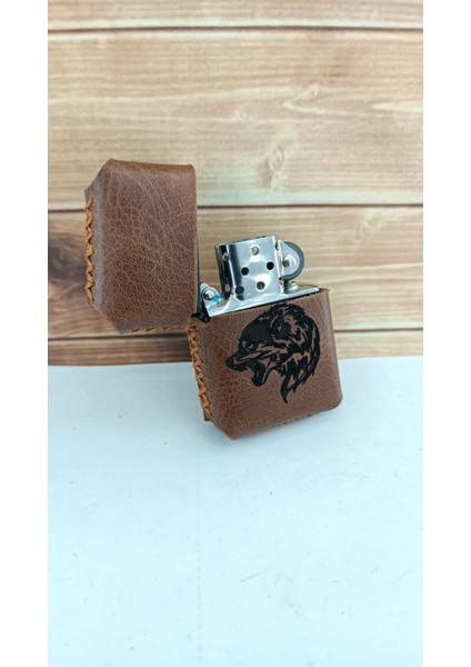 Benzinli Hakiki Deri Çakmak Kılıfı ve Çakmak