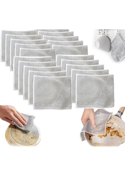 ( 5 Adet ) Telli Lüks Bulaşık Bezi, Mutfak Bezi, Bulaşık Ovalama Teli,zor Kir ,pas ,yağ Sökücü