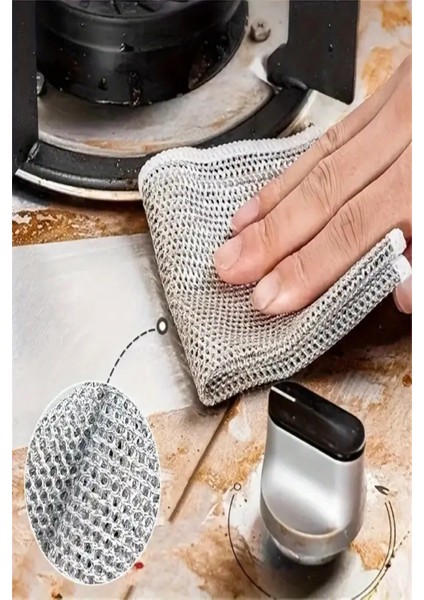 ( 5 Adet ) Telli Lüks Bulaşık Bezi, Mutfak Bezi, Bulaşık Ovalama Teli,zor Kir ,pas ,yağ Sökücü fiyatları