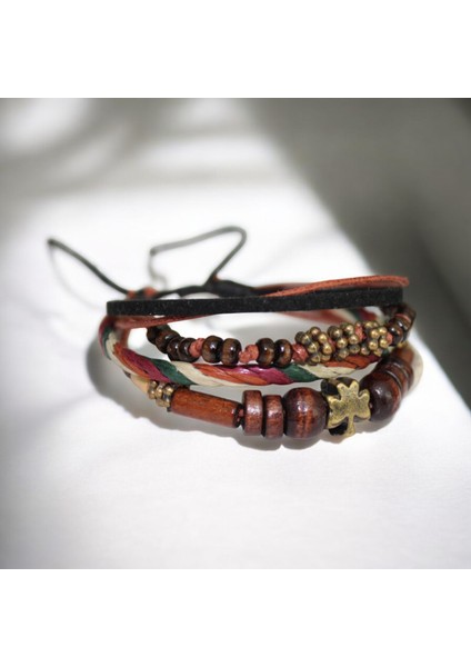 Yaprak Figürlü El Yapımı Bileklik | Doğal ve Bohem Tarz | Dönüşüm Sembolü Takı