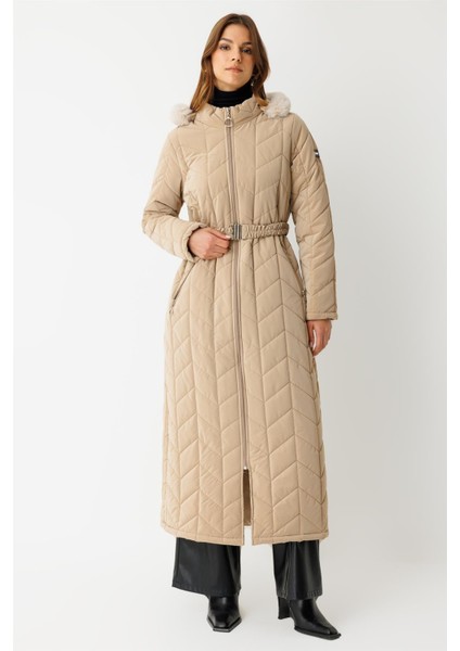 Kapitone Tam Boy Kaban Bej modelleri