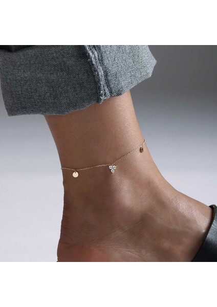 Pullu Üç Taşlı Halhal