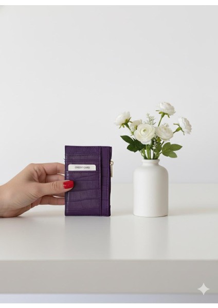 Mor Kroko Desen Kartlık Cüzdan fırsatları