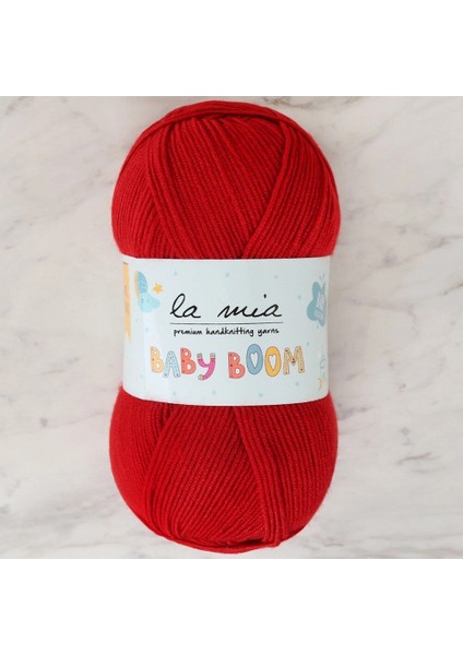La Mia Baby Boom Koyu Kırmızı El Örgü Ipi - 136 - 34266