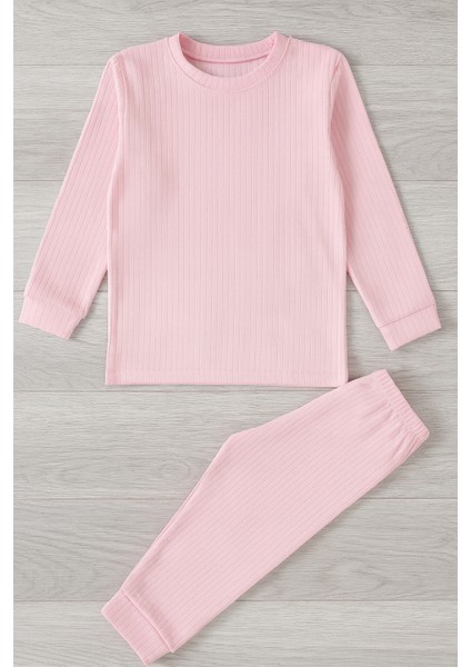Kız Çocuk Pembe Ribana Kumaş Peluş Ayıcık Detaylı Günlük Takım – Bear Bear 2’li Set (Uzun Kollu Üst + Alt) indirimleri