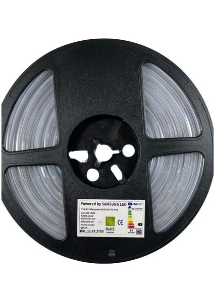 Samsung Şerit LED Samsung 60 Ledli 2835 Smd 2700K Şerit LED 12V 14.4W IP67 5m