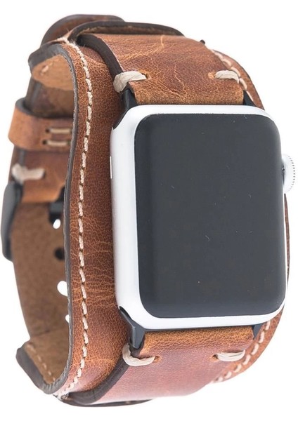 Apple Watch Uyumlu Deri Kordon 42-44-45MM Cuff V18