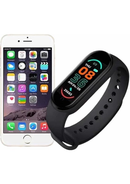 M6 Akıllı Bileklik Siyah Adımsayar Spor Takibi Android ve Ios Uyumlu fırsatları