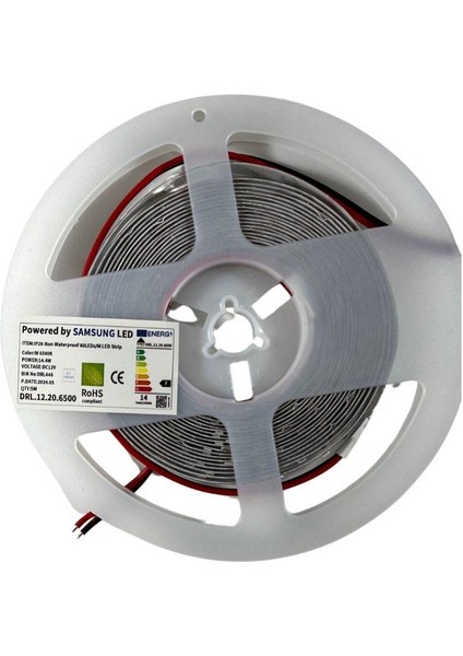Samsung Şerit LED Samsung Ledli 2835 Smd 6500K Şerit LED 12V 14.4W IP20 5m