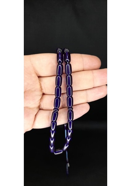 Çubuk Kehribar Tesbih Kapsül Kesim Lacivert Renk HEDİYE T-371 indirimleri