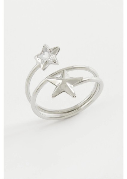 Kalp Yıldız Zirkon Taşlı Yüzük