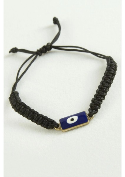 Dikdörtgen Nazar Makrome Ip Bileklik