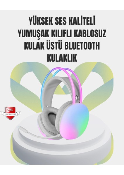 40MM Sürücülü Rgb Kablosuz Kulaklık – Oyun ve Müzik Için