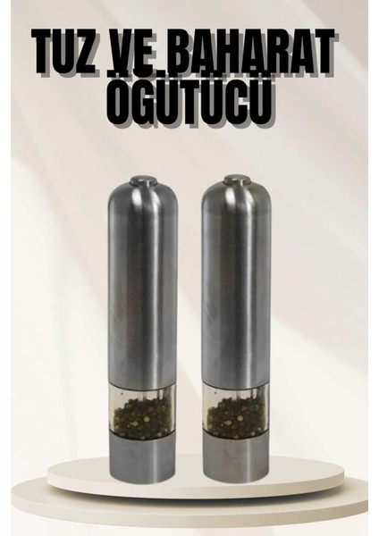 Işıklı Otomatik Tuz ve Karabiber Öğütücü Baharat Öğütücü