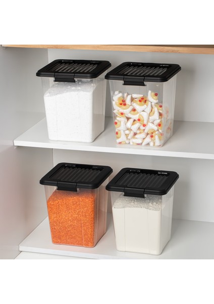 4370 4lü Mega Boy Hava Geçirmez Deterjan Saklama Kabı Erzak Saklama Kabı Seti Gri 7,5lt modelleri