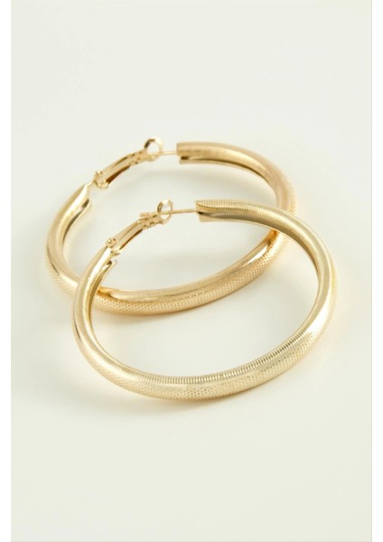 Noktalı Boru Halka Küpe 3,5 cm